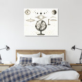 Antiek tekening van astrologische bollen canvas afdruk (Insitu (Slaapkamer))