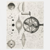 Antiek tekening van  astrologische bollen fleece deken (Voorkant)