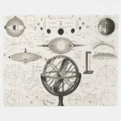 Antiek tekening van  astrologische bollen fleece deken (Voorkant (Horizontaal))