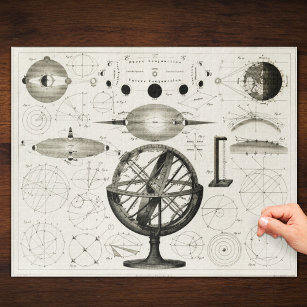 Antiek tekening van  astrologische bollen legpuzzel