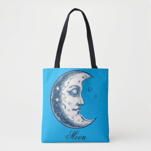 Antiek tekening van de maan tote bag (Voorkant)