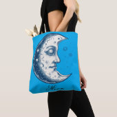 Antiek tekening van de maan tote bag (Dichtbij)