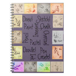 Antiek tekeningen en inspirerende kunstwoorden notitieboek