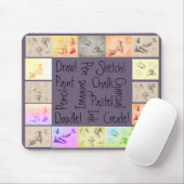 Antiek tekeningen Schets Schets Schets Schilder Muismat (Met muis)