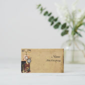 Antiek Telefoon, Kompas, en Camera Visitekaartje (Staand voorkant)