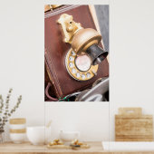 Antiek telefoon op de markt poster (Keuken)