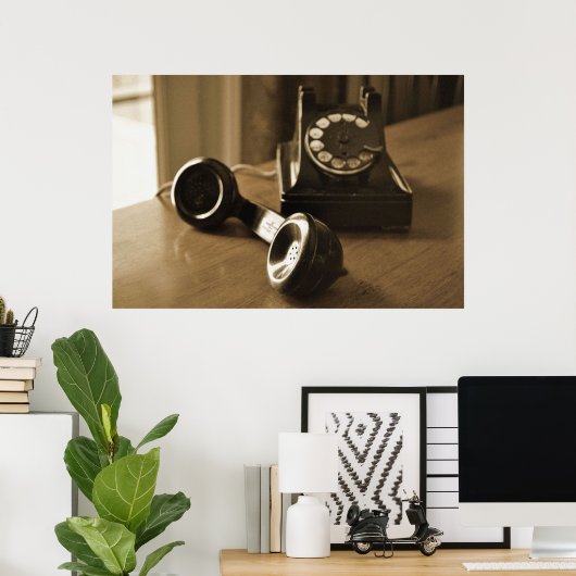 Antiek telefoon poster (Thuiskantoor)