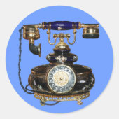 Antiek telefoon ronde sticker (Voorkant)
