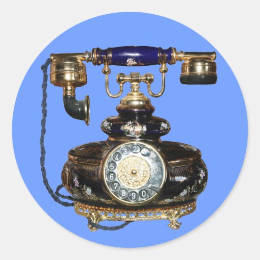Antiek telefoon ronde sticker (Voorkant)