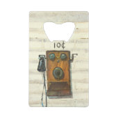 antiek telefoonflesopener creditkaart flessenopener (Achterkant)