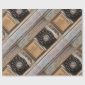 Antiek telefoontoestel met mobiele telefoon robuus cadeaupapier (Vlak)