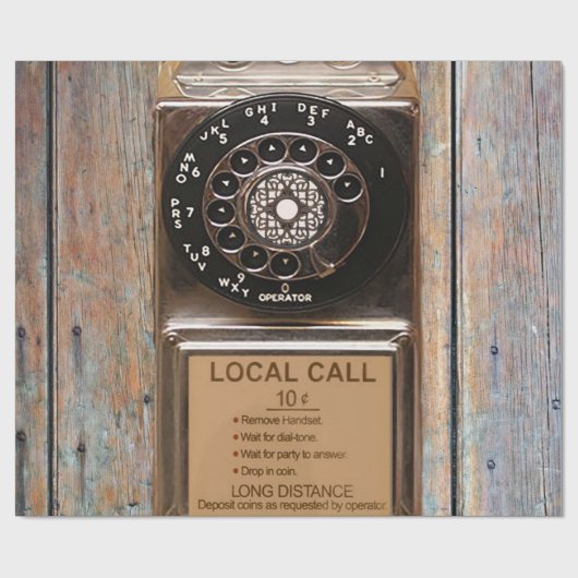 Antiek telefoontoestel met mobiele telefoon robuus cadeaupapier (Vlak)