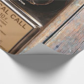 Antiek telefoontoestel met mobiele telefoon robuus cadeaupapier (Hoek)