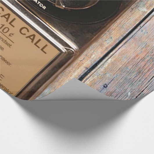 Antiek telefoontoestel met mobiele telefoon robuus cadeaupapier (Hoek)