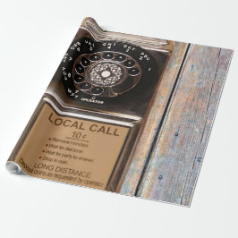 Antiek telefoontoestel met mobiele telefoon robuus cadeaupapier