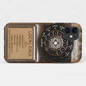 Antiek telefoontoestel met mobiele telefoon robuus Case-Mate iPhone case (Achterkant (horizontaal))