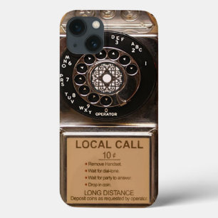 Antiek telefoontoestel met mobiele telefoon robuus iPhone 13 hoesje
