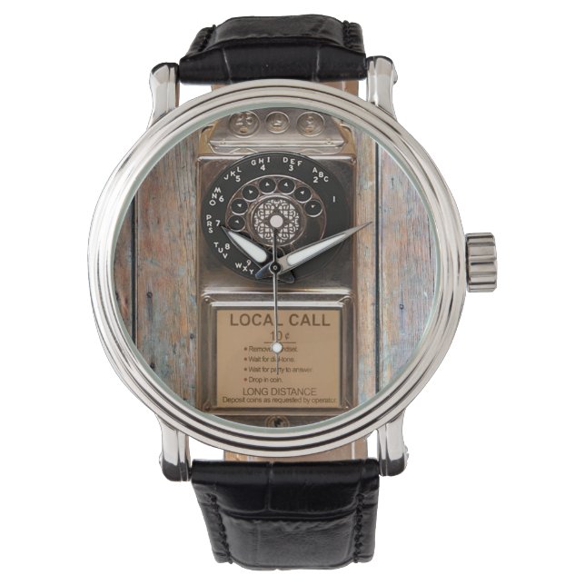 Antiek telefoontoestel met mobiele telefoon robuus horloge (Voorkant)