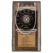 Antiek telefoontoestel met mobiele telefoon robuus klein cadeauzakje (Voorkant)