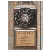Antiek telefoontoestel met mobiele telefoon robuus klembord (Achterkant)