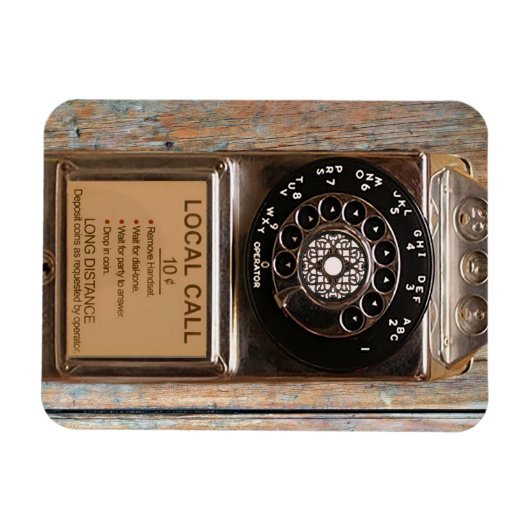 Antiek telefoontoestel met mobiele telefoon robuus magneet (Horizontaal)