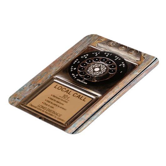 Antiek telefoontoestel met mobiele telefoon robuus magneet (Linkerzijde)