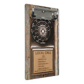 Antiek telefoontoestel met mobiele telefoon robuus mini klembord (Schuin)