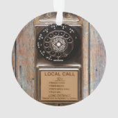 Antiek telefoontoestel met mobiele telefoon robuus ornament (achterkant)