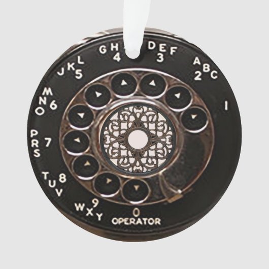 Antiek telefoontoestel met mobiele telefoon robuus ornament (voorkant)