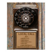 Antiek telefoontoestel met mobiele telefoon robuus poster (Voorkant)