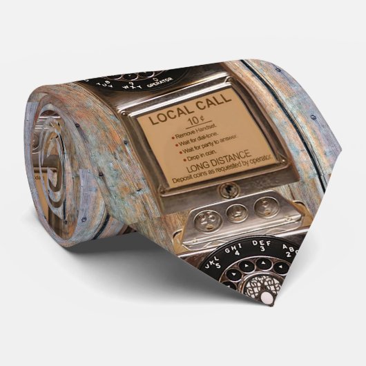 Antiek telefoontoestel met mobiele telefoon robuus stropdas (Opgerold)