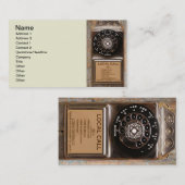 Antiek telefoontoestel met mobiele telefoon robuus visitekaartje (Voorkant / Achterkant)