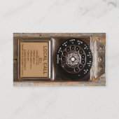 Antiek telefoontoestel met mobiele telefoon robuus visitekaartje (Achterkant)