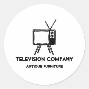 Antiek televisie Ronde Sticker