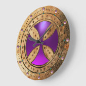 ANTIEK TEMPLAR CROSS Paars Amethyst Gem Grote Klok (Hoek)