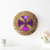 ANTIEK TEMPLAR CROSS Paars Amethyst Gem Grote Klok (Huis)