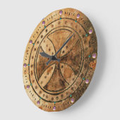 ANTIEK TEMPLAR CROSS Pink Amethyst Gemstenen Grote Klok (Hoek)