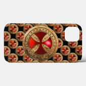 ANTIEK TEMPLAR CROSS Red Ruby Gem Case-Mate iPhone Case (Achterkant (horizontaal))