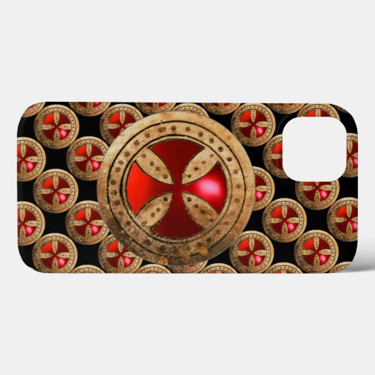 ANTIEK TEMPLAR CROSS Red Ruby Gem Case-Mate iPhone Case (Achterkant (horizontaal))