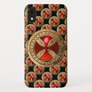 ANTIEK TEMPLAR CROSS Red Ruby Gem iPhone XR Hoesje