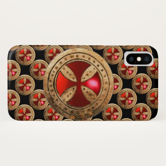 ANTIEK TEMPLAR CROSS Red Ruby Gem Case-Mate iPhone Case (Achterkant (horizontaal))
