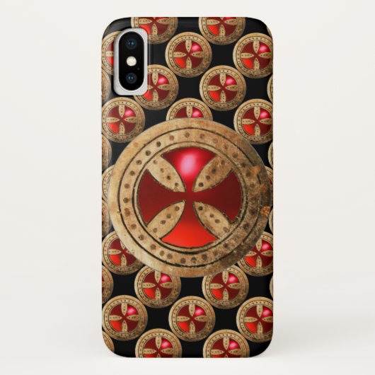 ANTIEK TEMPLAR CROSS Red Ruby Gem Case-Mate iPhone Case (Achterkant)