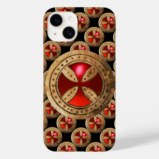 ANTIEK TEMPLAR CROSS Red Ruby Gem Case-Mate iPhone Case (Achterkant)