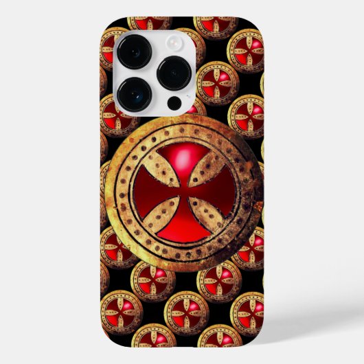 ANTIEK TEMPLAR CROSS Red Ruby Gem Case-Mate iPhone Case (Achterkant)