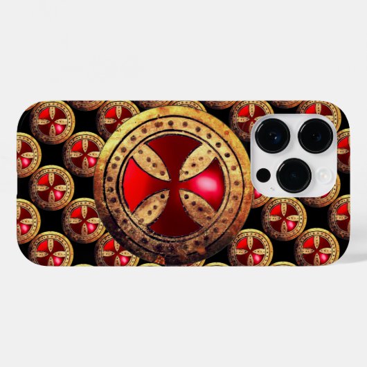 ANTIEK TEMPLAR CROSS Red Ruby Gem Case-Mate iPhone Case (Achterkant (horizontaal))