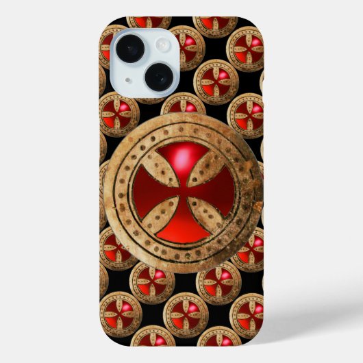 ANTIEK TEMPLAR CROSS Red Ruby Gem Case-Mate iPhone Case (Achterkant)