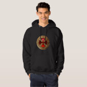 ANTIEK TEMPLAR CROSS Red Ruby Gem Hoodie (Voorkant volledig)