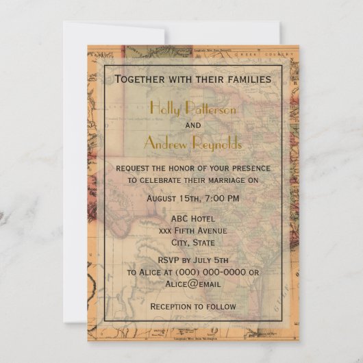 * Antiek Texas Map #1 Kaart (Achterkant)