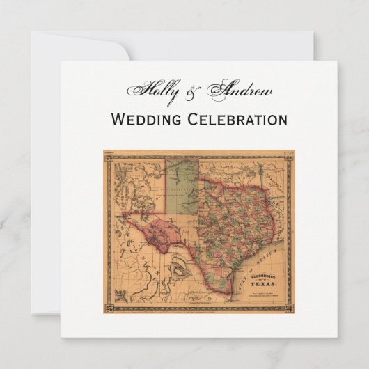 * Antiek Texas Map #1 Kaart (Voorkant)