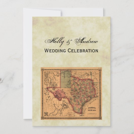 * Antiek Texas Map #1, Onderdruk BG #3 Kaart (Voorkant)